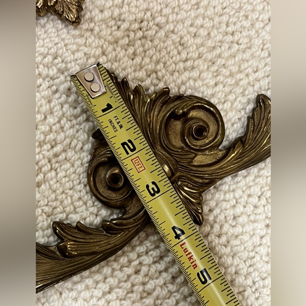 Vintage Solid Brass Wall Decor Ornament Plaque Topper Furniture Accent - Picture 16 of 16